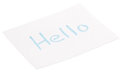 A card with "Hello', with clipping path