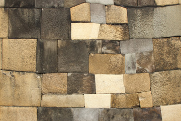 japanese style stone brick wall texture Background