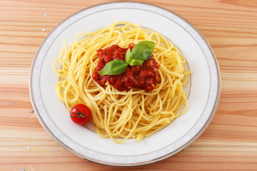 おいしそうなミートソーススパゲティ