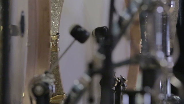 Drummer knocks foot shot with slider