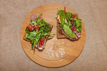 Delicious sandwichs with meat