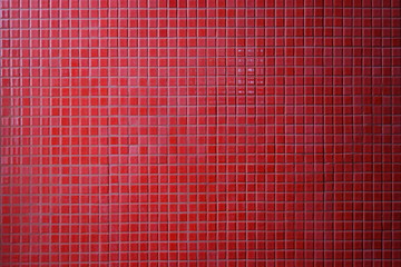 Red mosaic tiles background