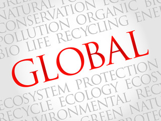 Global word cloud, environmental concept