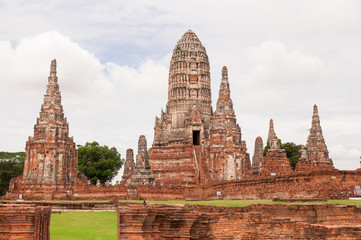 Fototapeta premium Old pagoda at Ayutaya temple, Thailand