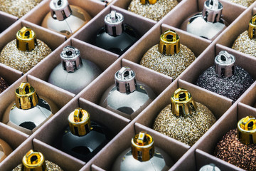 gift box with bright Christmas balls