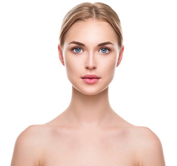 Beautiful spa model girl with perfect fresh clean skin - obrazy, fototapety, plakaty