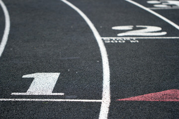 Obraz premium Starting line on a running track