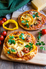 Vegetable pizzas