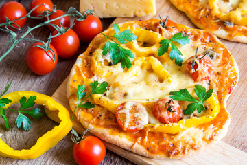 Vegetable pizzas