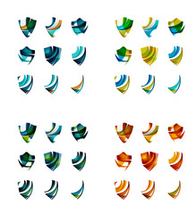 Obraz premium Set of company logotype branding designs, shield protection
