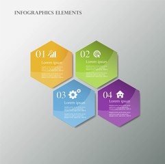 Infographic design template can be used for workflow layout, diagram, number options, web design.