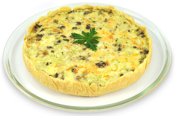 Vegetable pie Sukkot isolated on white