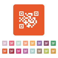 The QR code icon.  Link and URL symbol. Flat