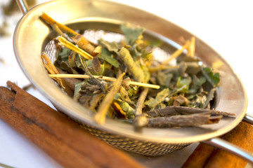 herb tea and cinnamon