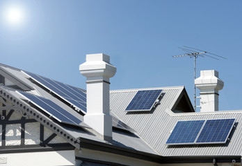 Solar panels on Australian rooftop