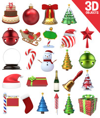 Christmas 3D Objects Set