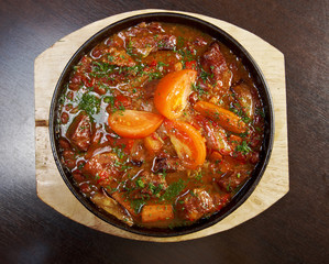 traditional fajitas .closeup