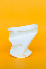 Plastic cups into the garbage