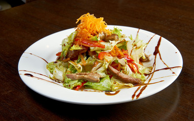 Salad with beef