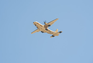 Military transport aircraft in flight