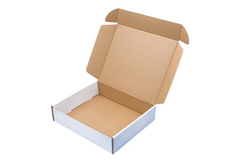 White cardboard Box or paper box isolated on White background