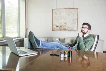 young man in his office