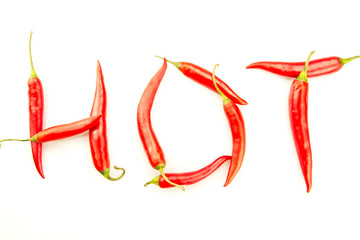 Obraz premium hot red chili pepper on white background