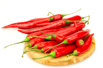 hot red chili pepper on white background