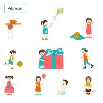 Kids. Elements. Vector.