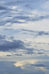 Sunset sky with clouds for background