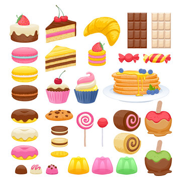Set of sweet food icons.