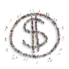 people  shape dollar sign money
