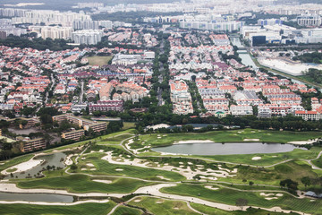 Fototapeta na wymiar Singapore from air
