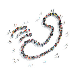 people  shape  handset cartoon