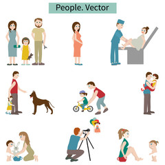 Naklejka premium People. Set of elements. Vector.