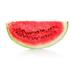 slice of watermelon close-up isolated on a white background