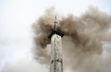 Smoke of cremation in Buddhism