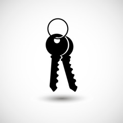 House keys Black icon for web real estate template. Vector