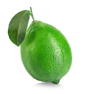 Lime isolated close-up on a white background