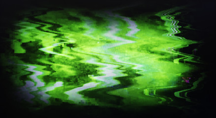Green interlaced tv static noise