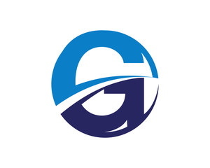 G Letter Blue Swoosh Circle Logo