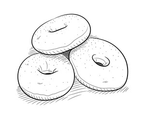 Donuts Doodle, a hand drawn vector doodle illustration of donuts.