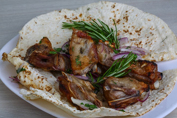 Grilled lamb ribs