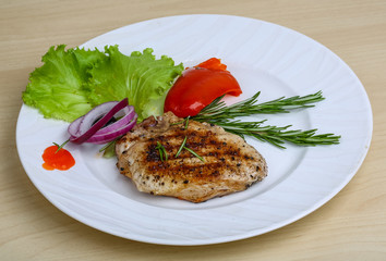 Grilled pork steak