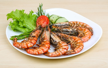 Grilled prawns