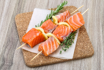 Salmon skewer