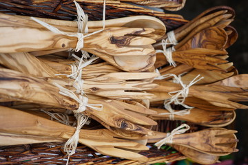 wooden fork and spoons