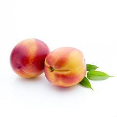 Peach on the white isolatd background.