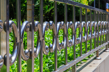 Metal fence texture.