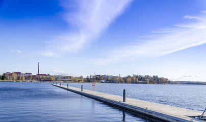 Fototapeta na wymiar Pier in city Tampere